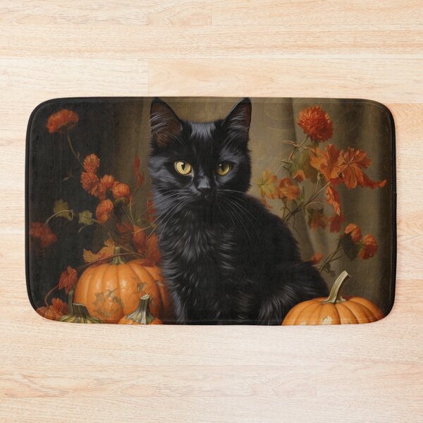 Item preview, black cat and pumpkin print designed and sold by dcrc.