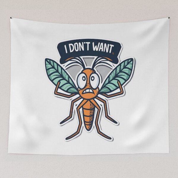Item preview, Hilarious Mosquito with the Phrase "I Don't Want" - Funny Insect Humor designed and sold by alaa-mously.
