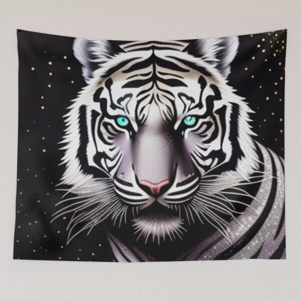 Item preview, Silver and black striped tiger  designed and sold by Roxburylane.