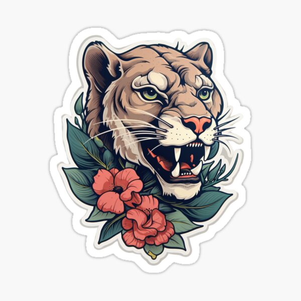 Item preview, neo traditional panther, cougar, puma,  designed and sold by MendaciousMina.