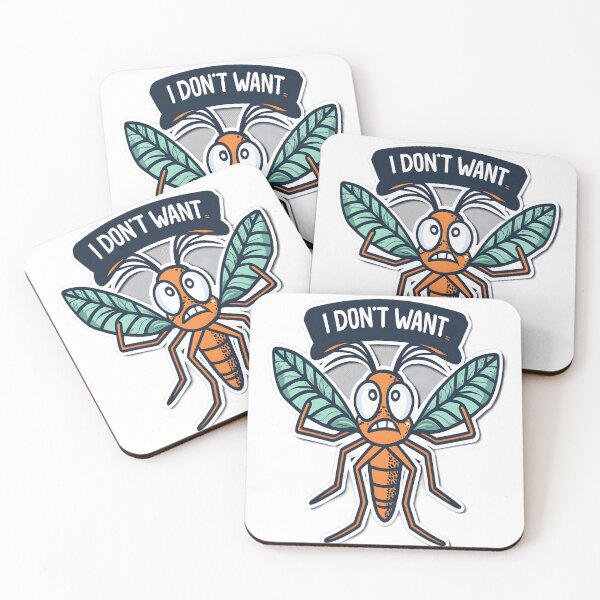 Item preview, Hilarious Mosquito with the Phrase "I Don't Want" - Funny Insect Humor designed and sold by alaa-mously.