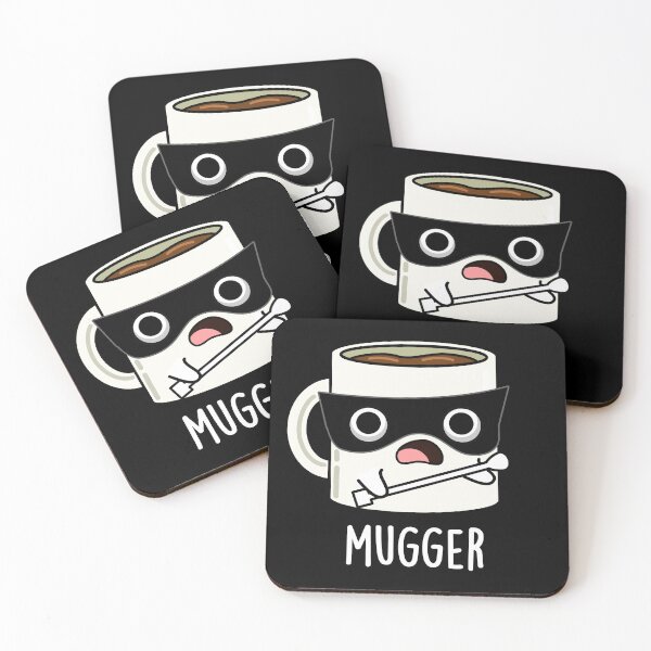 Item preview, Mugger Funny Mug Puns (Dark BG) designed and sold by punnybone.