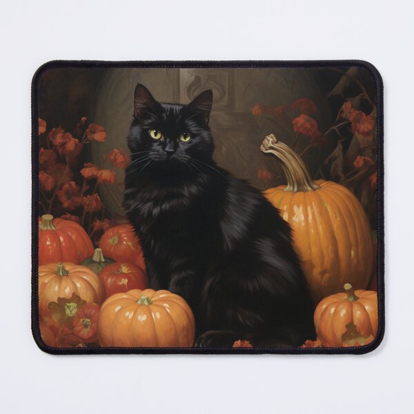 Item preview, black cat and pumpkin print designed and sold by dcrc.