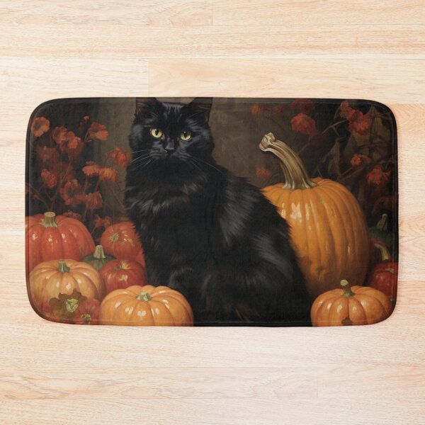 Item preview, black cat and pumpkin print designed and sold by dcrc.