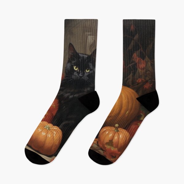 Item preview, black cat and pumpkin print designed and sold by dcrc.