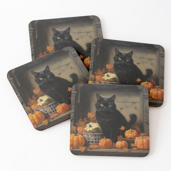 Item preview, black cat and pumpkin print designed and sold by dcrc.