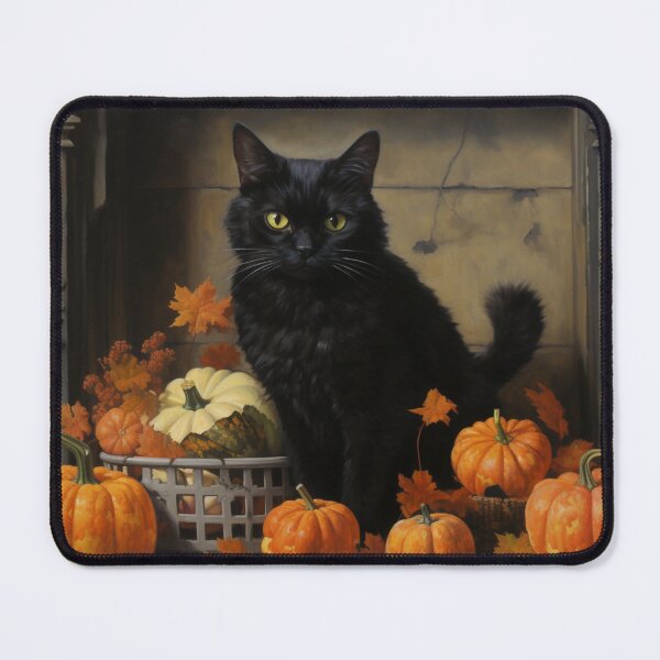 Item preview, black cat and pumpkin print designed and sold by dcrc.