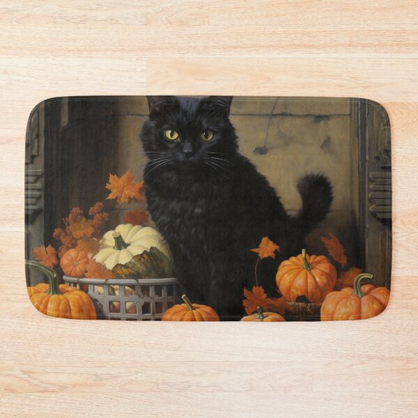Item preview, black cat and pumpkin print designed and sold by dcrc.