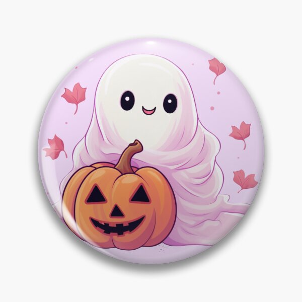 Item preview, Cute Pink Ghost with Pumpkin  designed and sold by ArtFromBeyond.