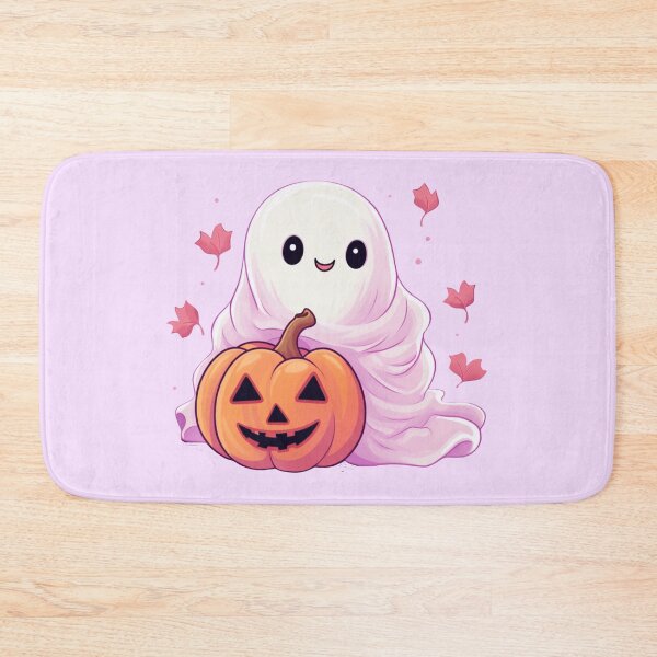 Item preview, Cute Pink Ghost with Pumpkin  designed and sold by ArtFromBeyond.