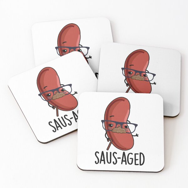 Item preview, Saus-aged Funny Old Sausage Puns  designed and sold by punnybone.