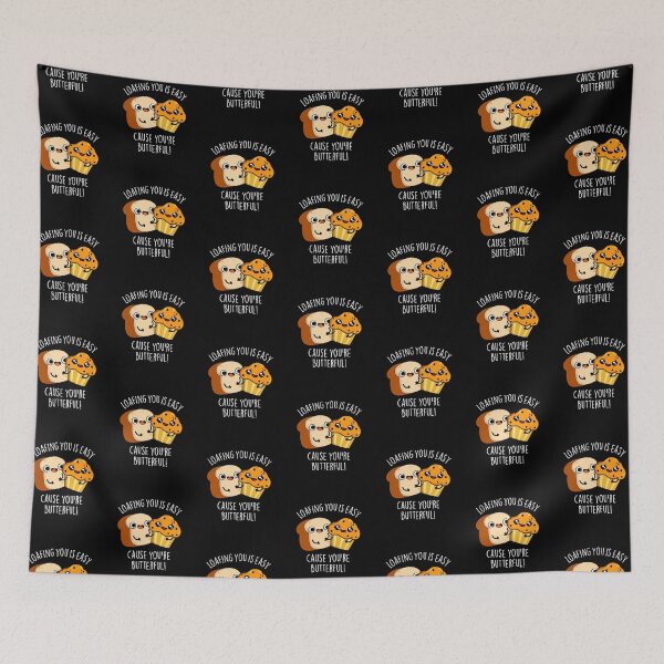 Item preview, Loafing You Is Easy Cause You're Butterful Funny Food Puns (Dark BG) designed and sold by punnybone.