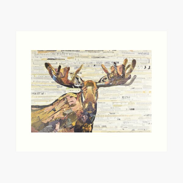 Moose Collage Art C.E. White Art Print