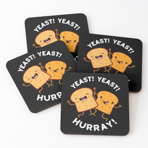 Item preview, Yeast Yeast Hurray Funny Bread Puns (Dark BG) designed and sold by punnybone.
