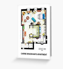 Carrie Bradshaw's Apartment Floorplan v.2 Greeting Card