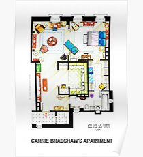 Póster Carrie Bradshaw's Apartment Floorplan v.2