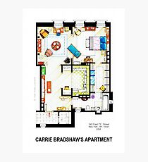 Lámina fotográfica Carrie Bradshaw's Apartment Floorplan v.2