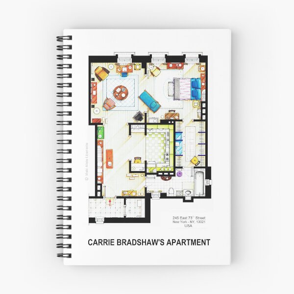 Item preview, Carrie Bradshaw's Apartment Floorplan v.2 designed and sold by TV Floorplans & More.