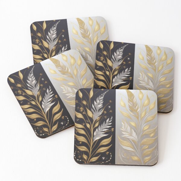 Item preview, Split screen floral in metallic  designed and sold by Roxburylane.