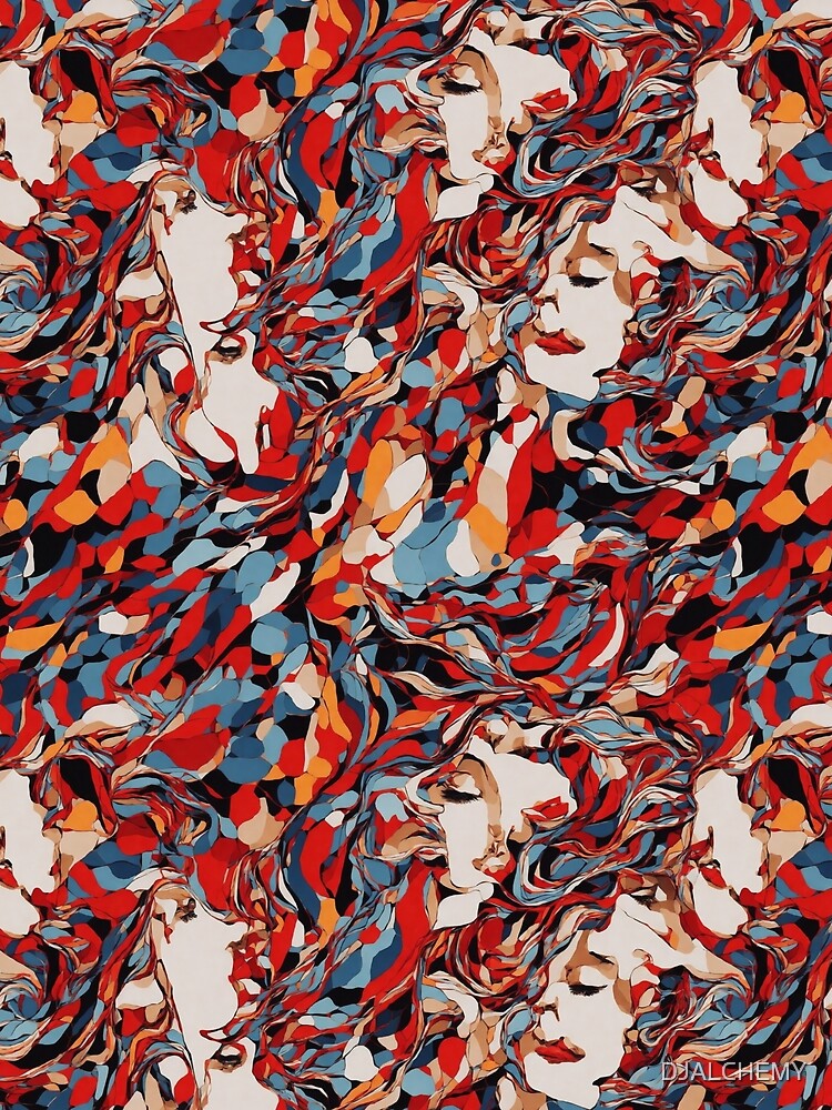 Thumbnail 5 of 5, Graphic T-Shirt, Abstract Shapes and Hidden Faces designed and sold by DJALCHEMY.