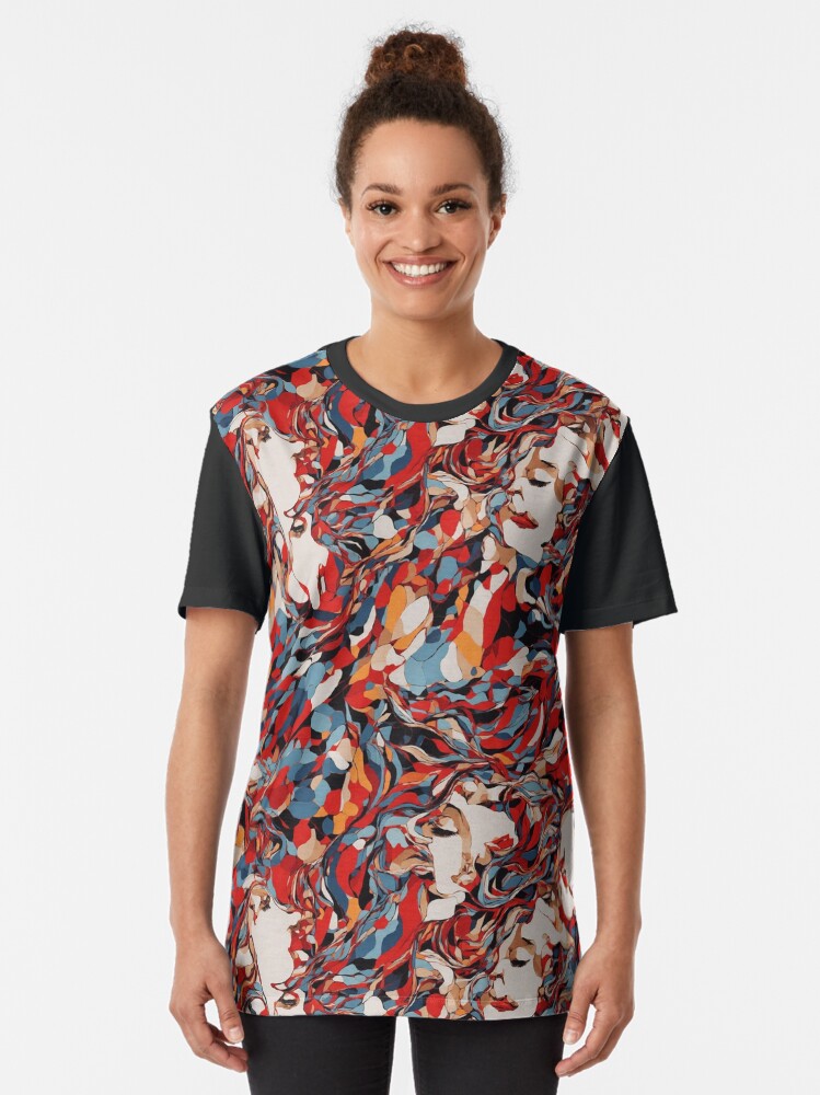 Thumbnail 2 of 5, Graphic T-Shirt, Abstract Shapes and Hidden Faces designed and sold by DJALCHEMY.