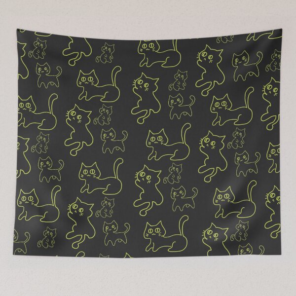 Item preview, Green cat lover pattern designed and sold by tinytwist.