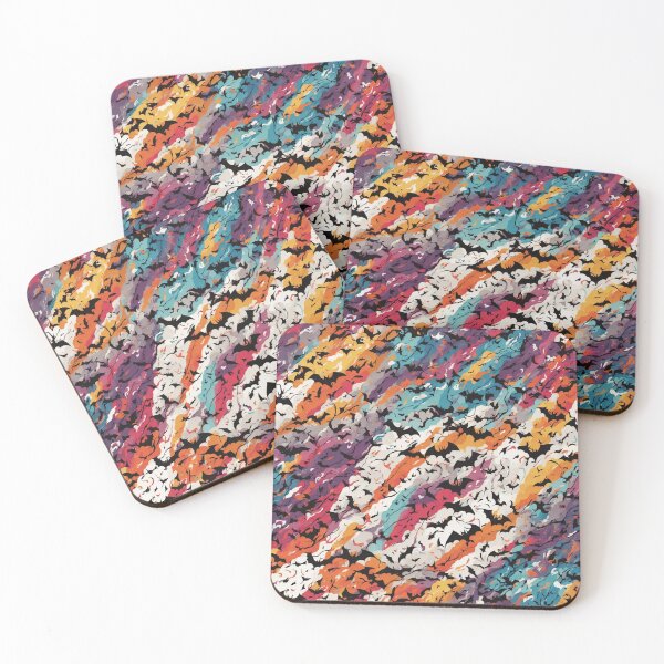 Item preview, Bats on a colorful background pattern designed and sold by DJALCHEMY.