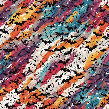Artwork thumbnail, Bats on a colorful background pattern by DJALCHEMY
