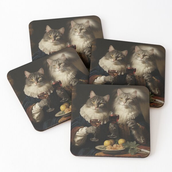 Item preview, Cats enjoying wine print designed and sold by dcrc.