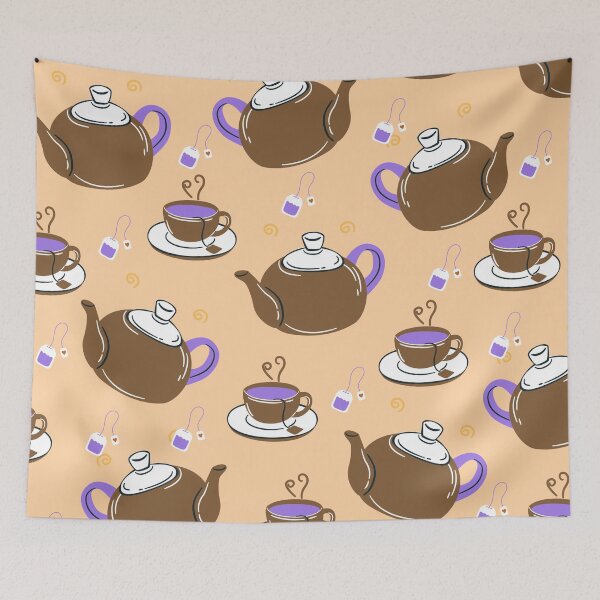 Item preview, Brown teapot pattern designed and sold by tinytwist.