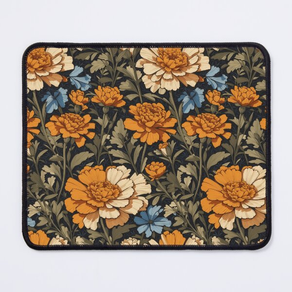 Item preview, William Morris-inspired Marigold Pattern, Multicolored blossoms designed and sold by NouveauEra.