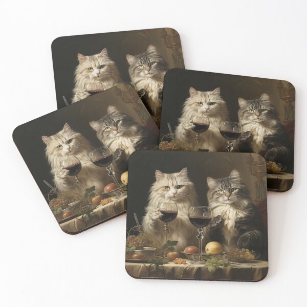 Item preview, cats enjoying wine print designed and sold by dcrc.