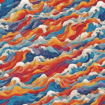 Artwork thumbnail, Colorful Waves pattern by DJALCHEMY