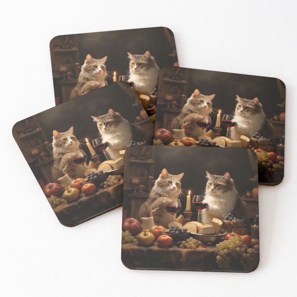 Item preview, cats enjoying wine print designed and sold by dcrc.