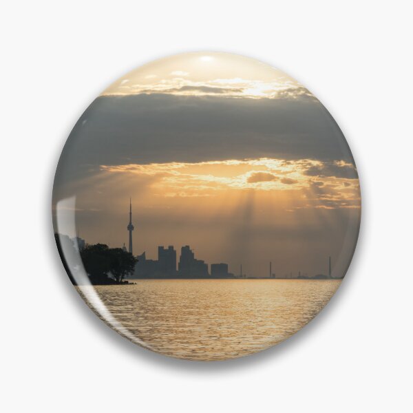 Item preview, Silhouettes and God Rays - Resplendent Sunrise Above Toronto Skyline designed and sold by Georgia Mizuleva.