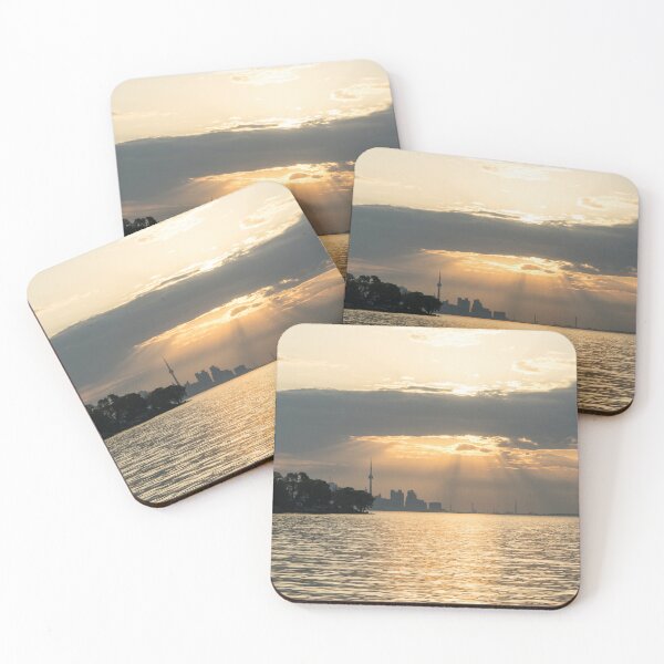 Item preview, Silhouettes and God Rays - Resplendent Sunrise Above Toronto Skyline designed and sold by Georgia Mizuleva.