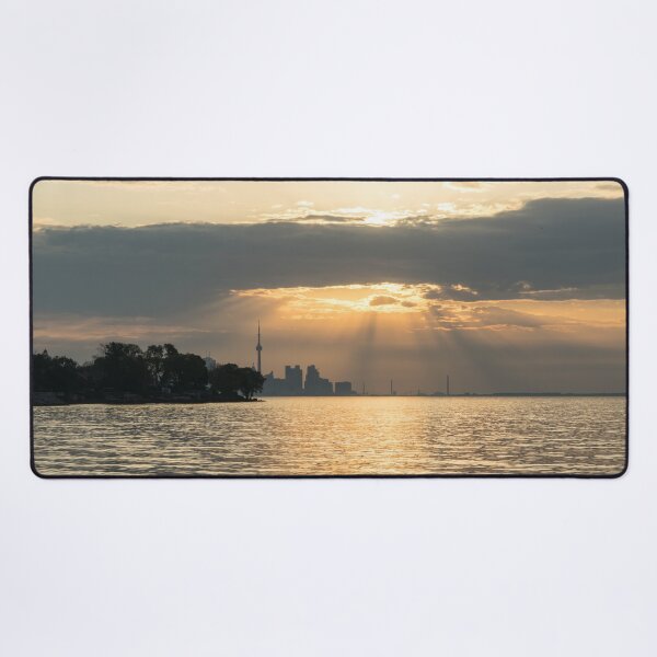 Item preview, Silhouettes and God Rays - Resplendent Sunrise Above Toronto Skyline designed and sold by Georgia Mizuleva.