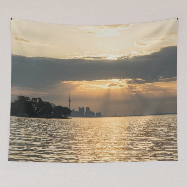 Item preview, Silhouettes and God Rays - Resplendent Sunrise Above Toronto Skyline designed and sold by Georgia Mizuleva.