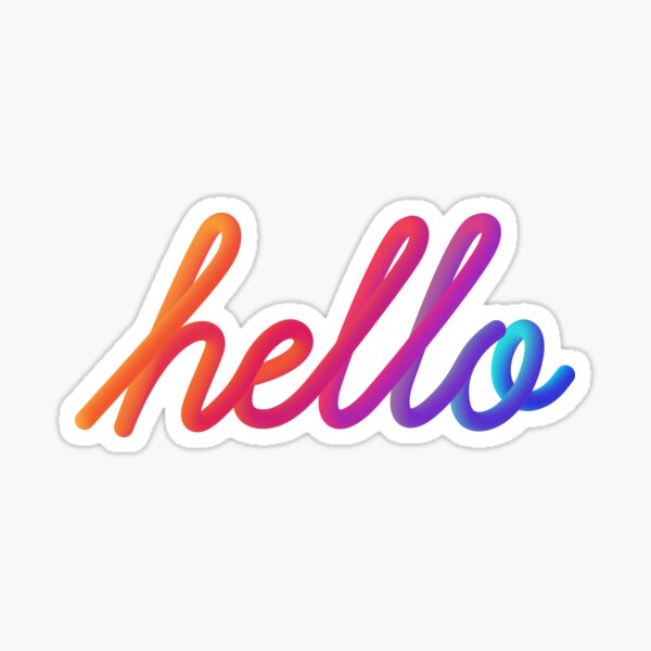 Hello Typography Art Sticker