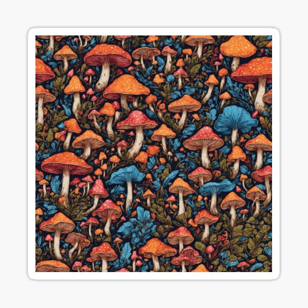 Item preview, Colorful mushrooms pattern designed and sold by DJALCHEMY.