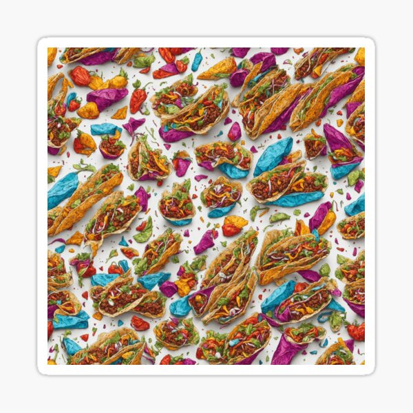 Tacos & Peppers pattern Sticker