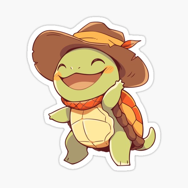 Traditional Turtle Wearing A Cowboy Hat Tattoo Idea - BlackInk AI