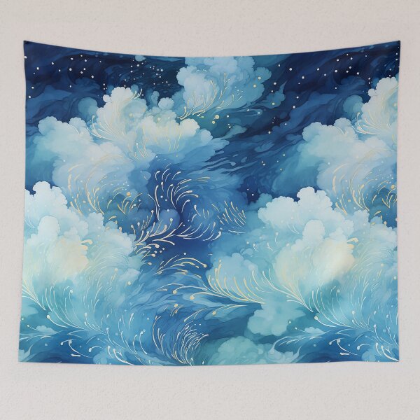 Item preview, Indigonia - Nubes floridas en azul (2/4) designed and sold by sabantha.