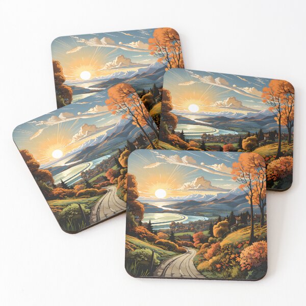 Item preview, the road outside of genève on a beautiful autumn morning, landscapes designed and sold by aiartbay.