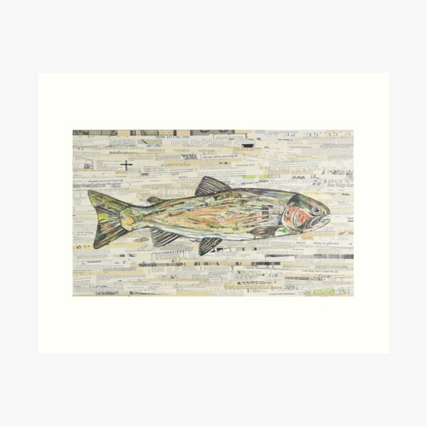 Rainbow Trout Collage by C.E. White Art Print