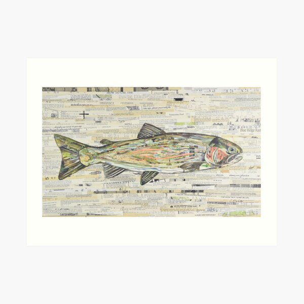 Rainbow Trout Collage by C.E. White Art Print