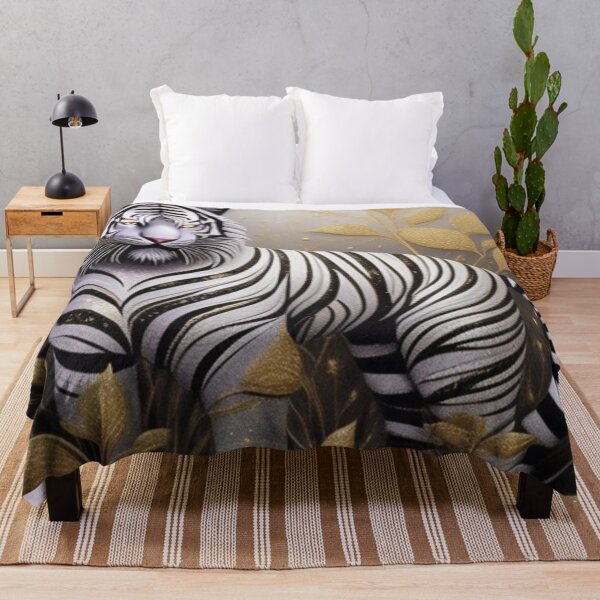 Item preview, Tiger and gold leaves designed and sold by Roxburylane.