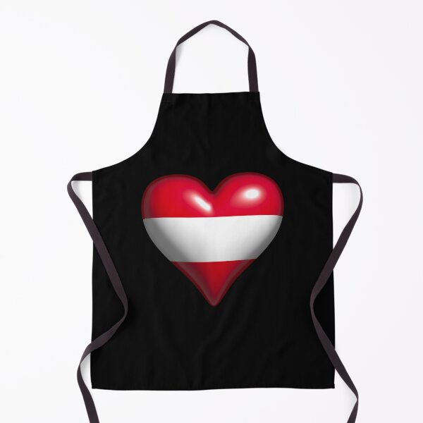 Item preview, Austria flag shiny heart red white stripes designed and sold by lathspell.