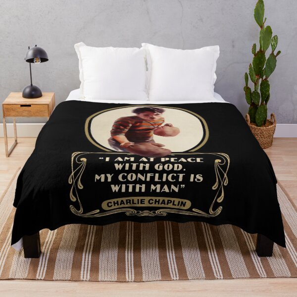 Item preview, Charlie Chaplin Quotes I Am At Peace With God. My Conflict Is With Man designed and sold by MayLuxury.