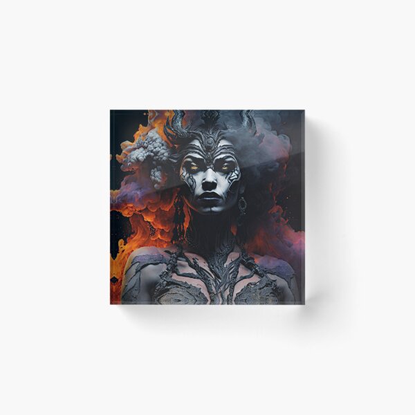 Item preview, "The Fiery Transformation: Victor's Art Illustration Depicts an Angry Goddess Emerging from Smoke" designed and sold by Best-Art-32.
